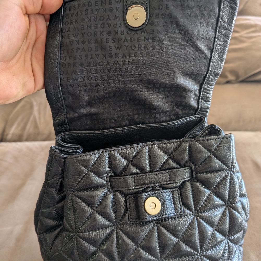 Kate Spade Black Quilted Backpack - Picture 6 of 7